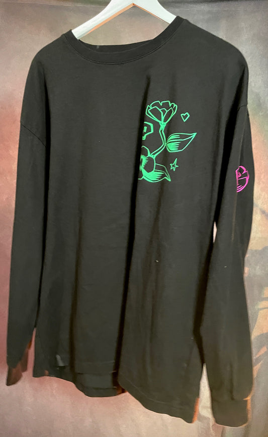 Large Long Sleeve - Fluorescent Flowers